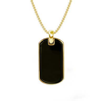 Black Onyx Dog Tag Necklace - Armans Fine Jewellery