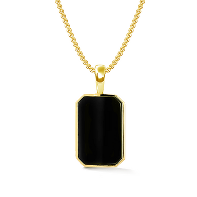 Black Spinel Dog Tag Necklace - Armans Fine Jewellery