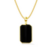 Black Spinel Dog Tag Necklace - Armans Fine Jewellery