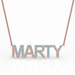 Block Letter Aquamarine Name Necklace - Armans Fine Jewellery