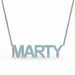 Block Letter Aquamarine Name Necklace - Armans Fine Jewellery