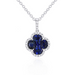 Blue Sapphire Diamond Clover Necklace - Armans Fine Jewellery
