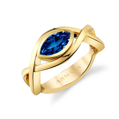 Green Emerald Evil Eye Intertwine Ring - Armans Fine Jewellery