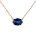 East West Oval Blue Sapphire Chain Necklace - Armans Fine Jewellery