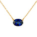 East West Oval Blue Sapphire Chain Necklace - Armans Fine Jewellery