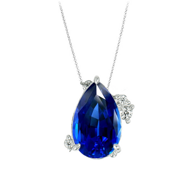 Blue Sapphire Pear Indie Diamond Necklace - Armans Fine Jewellery