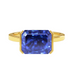 Half Bezel Anastasia Blue Sapphire Engagement Ring - Armans Fine Jewellery