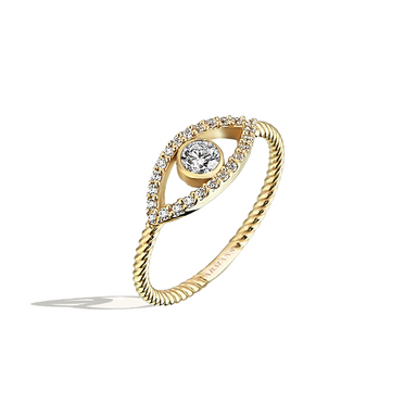 Braided Diamond Evil Eye Ring - Armans Fine Jewellery