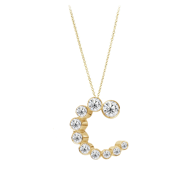 Bubble Lab Grown Diamond Initial Necklace - Armans Fine Jewellery