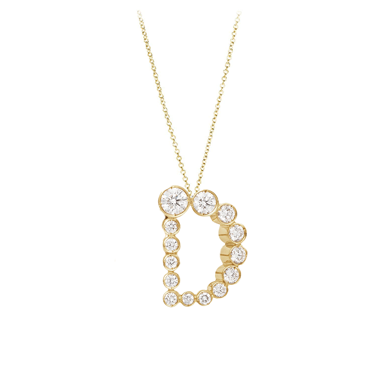 Bubble Lab Grown Diamond Initial Necklace - Armans Fine Jewellery