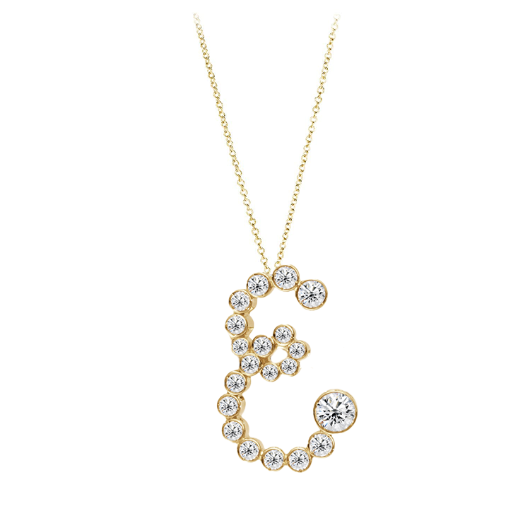 Bubble Lab Grown Diamond Initial Necklace - Armans Fine Jewellery