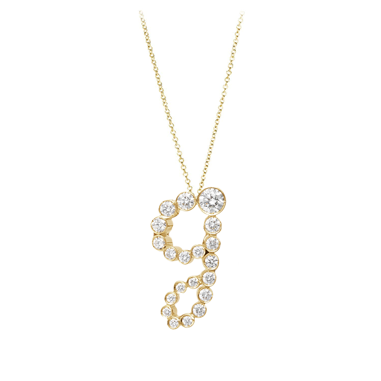 Bubble Lab Grown Diamond Initial Necklace - Armans Fine Jewellery
