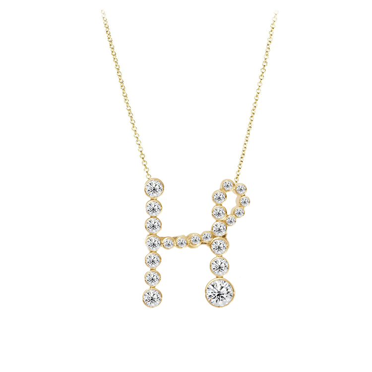 Bubble Lab Grown Diamond Initial Necklace - Armans Fine Jewellery