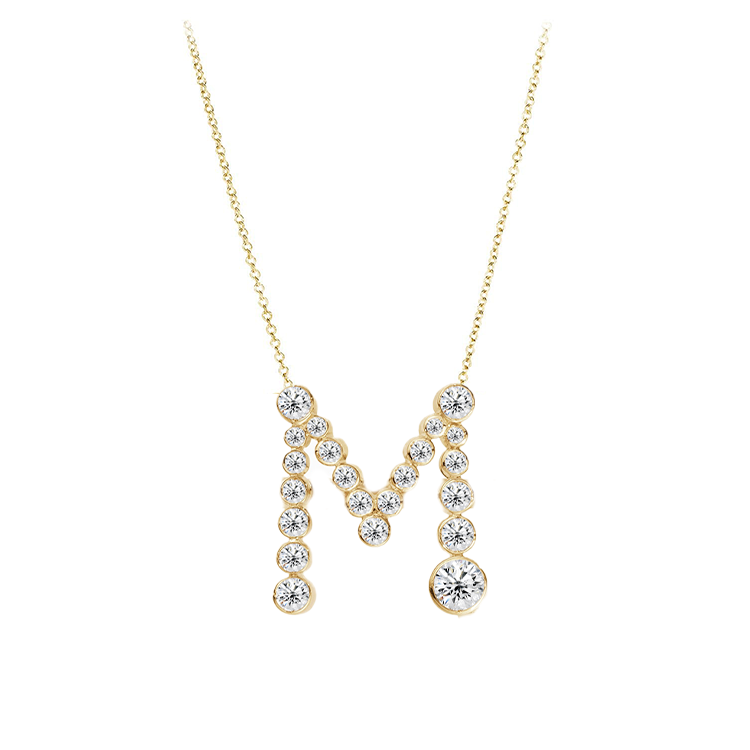 Bubble Lab Grown Diamond Initial Necklace - Armans Fine Jewellery