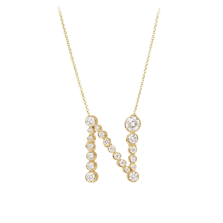 Bubble Lab Grown Diamond Initial Necklace - Armans Fine Jewellery