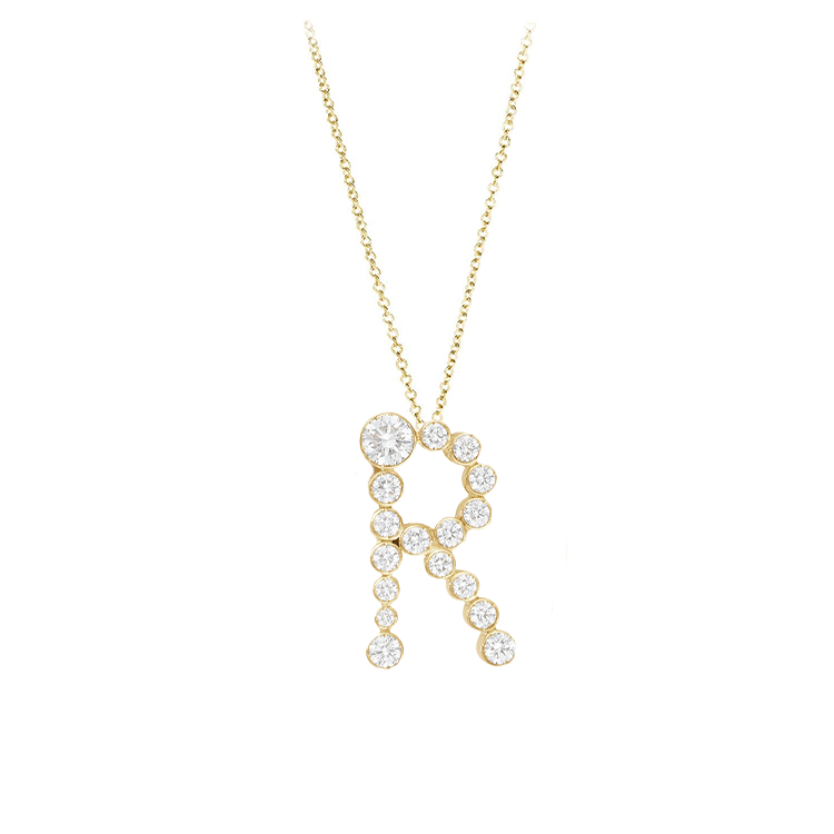 Bubble Lab Grown Diamond Initial Necklace - Armans Fine Jewellery