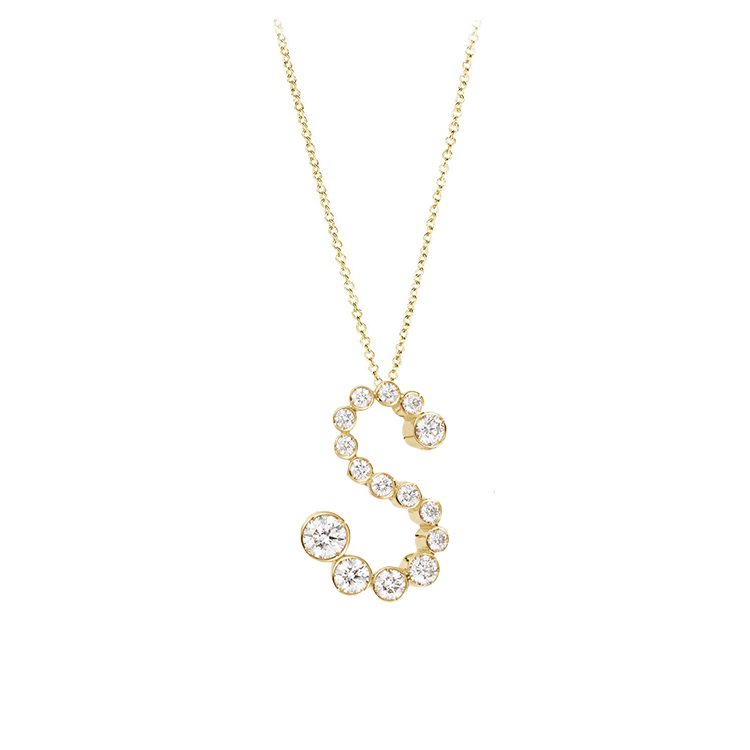 Bubble Lab Grown Diamond Initial Necklace - Armans Fine Jewellery