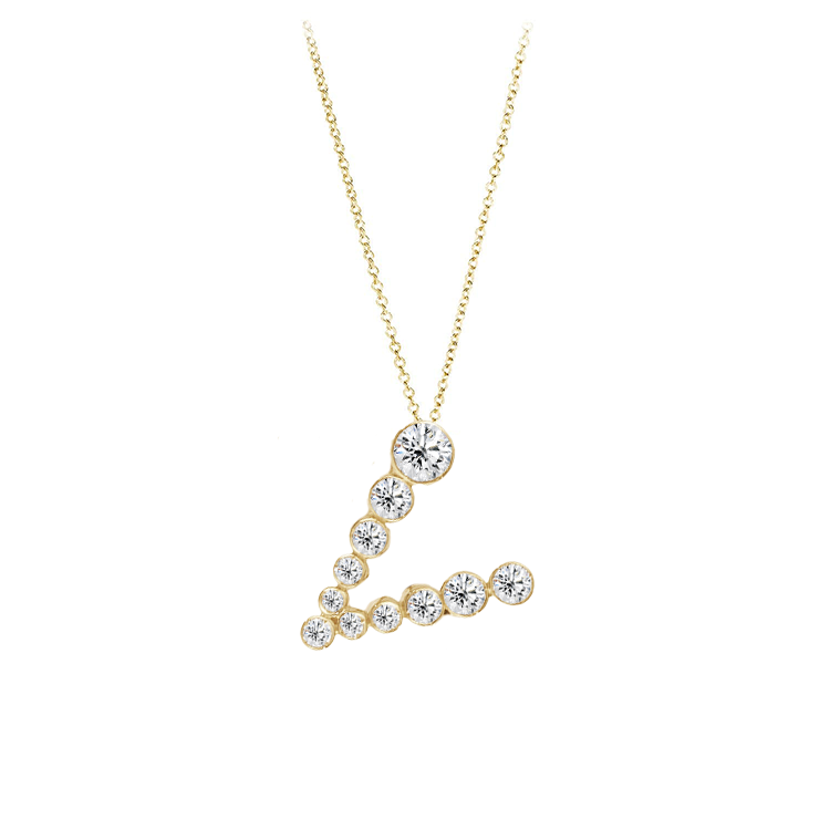 Bubble Lab Grown Diamond Initial Necklace - Armans Fine Jewellery