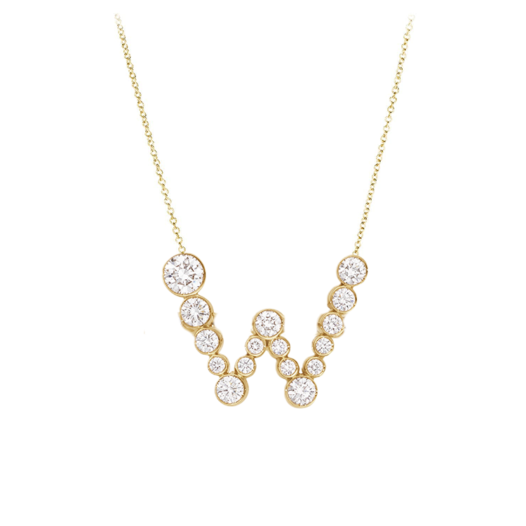 Bubble Lab Grown Diamond Initial Necklace - Armans Fine Jewellery