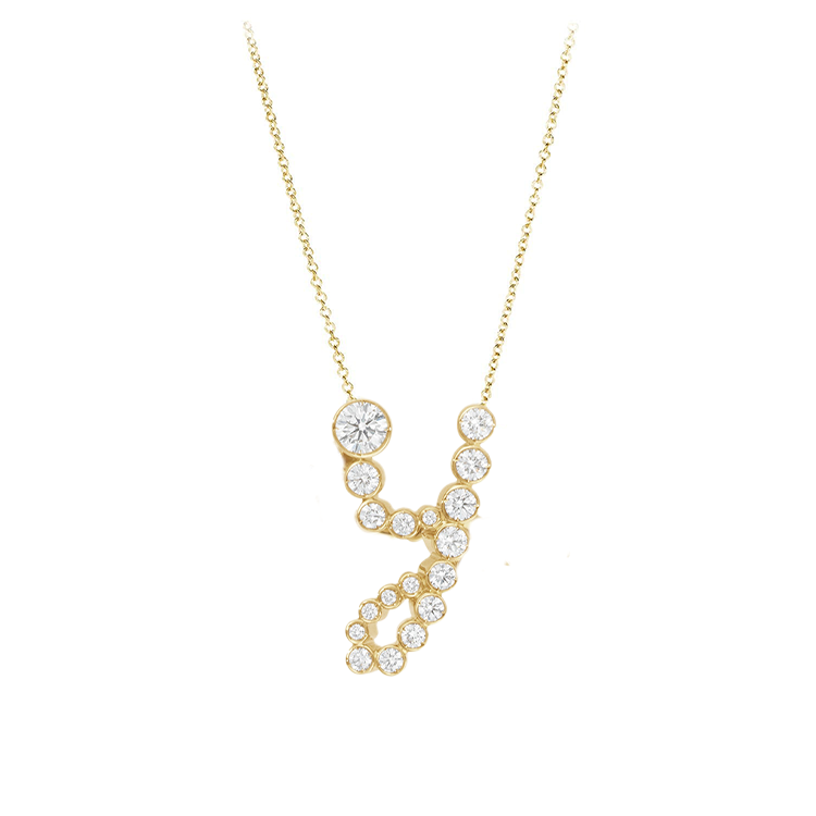 Bubble Lab Grown Diamond Initial Necklace - Armans Fine Jewellery