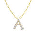 Bubble Diamond Initial Necklace with Paperclip Chain - Armans Fine Jewellery