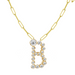 Bubble Diamond Initial Necklace with Paperclip Chain - Armans Fine Jewellery