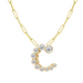 Bubble Diamond Initial Necklace with Paperclip Chain - Armans Fine Jewellery