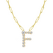 Bubble Diamond Initial Necklace with Paperclip Chain - Armans Fine Jewellery