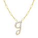 Bubble Diamond Initial Necklace with Paperclip Chain - Armans Fine Jewellery