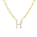 Bubble Diamond Initial Necklace with Paperclip Chain - Armans Fine Jewellery