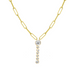 Bubble Diamond Initial Necklace with Paperclip Chain - Armans Fine Jewellery