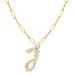 Bubble Diamond Initial Necklace with Paperclip Chain - Armans Fine Jewellery