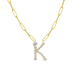 Bubble Diamond Initial Necklace with Paperclip Chain - Armans Fine Jewellery