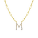 Bubble Diamond Initial Necklace with Paperclip Chain - Armans Fine Jewellery
