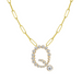 Bubble Diamond Initial Necklace with Paperclip Chain - Armans Fine Jewellery