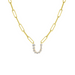 Bubble Diamond Initial Necklace with Paperclip Chain - Armans Fine Jewellery