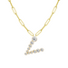 Bubble Diamond Initial Necklace with Paperclip Chain - Armans Fine Jewellery