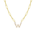 Bubble Diamond Initial Necklace with Paperclip Chain - Armans Fine Jewellery