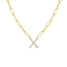 Bubble Diamond Initial Necklace with Paperclip Chain - Armans Fine Jewellery