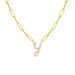 Bubble Diamond Initial Necklace with Paperclip Chain - Armans Fine Jewellery