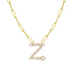 Bubble Diamond Initial Necklace with Paperclip Chain - Armans Fine Jewellery