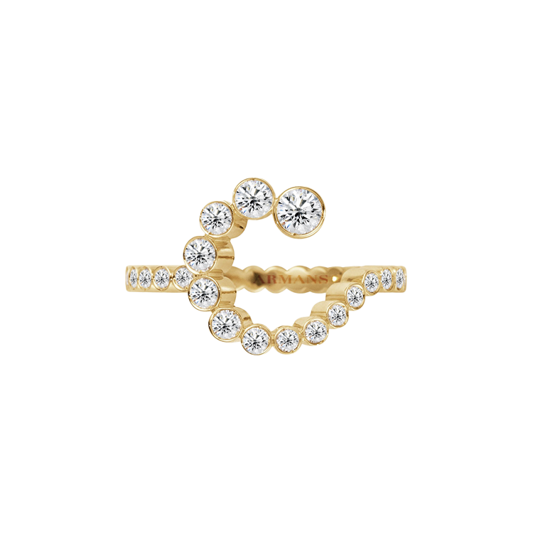 Bubble Lab Grown Diamond Initial Ring - Armans Fine Jewellery