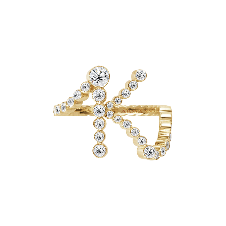 Bubble Lab Grown Diamond Initial Ring - Armans Fine Jewellery