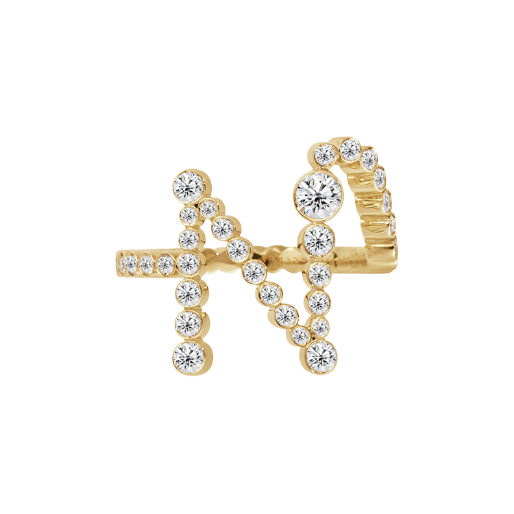 Bubble Lab Grown Diamond Initial Ring - Armans Fine Jewellery