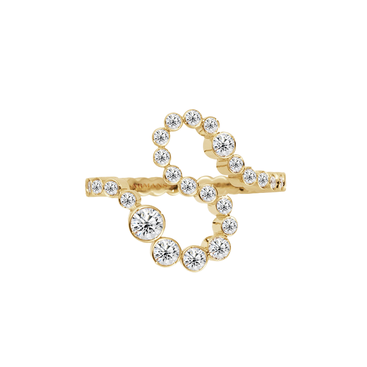 Bubble Lab Grown Diamond Initial Ring - Armans Fine Jewellery