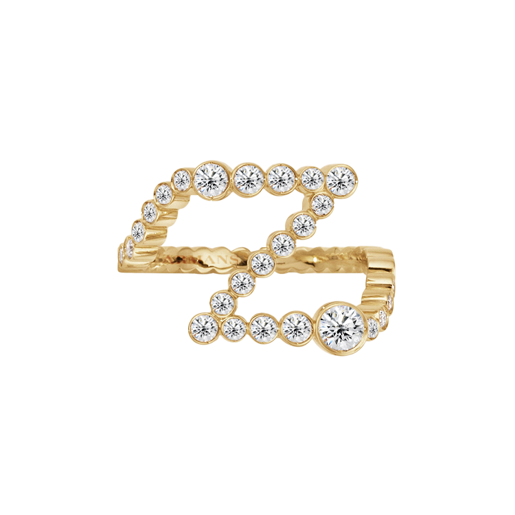 Bubble Lab Grown Diamond Initial Ring - Armans Fine Jewellery