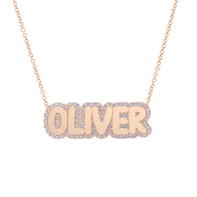 Bubble Letter Diamond Name Necklace - Armans Fine Jewellery