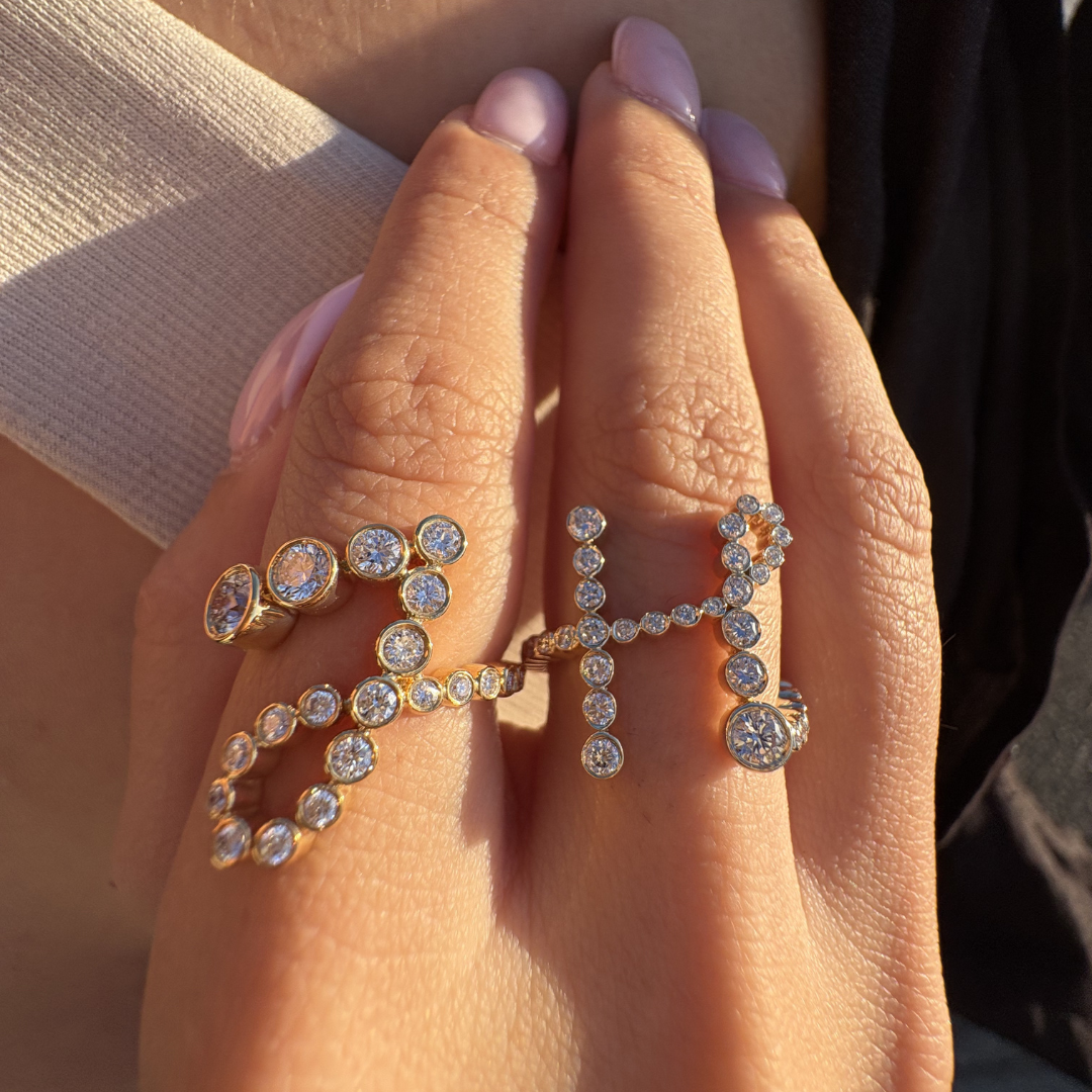 Bubble Diamond Initial Ring