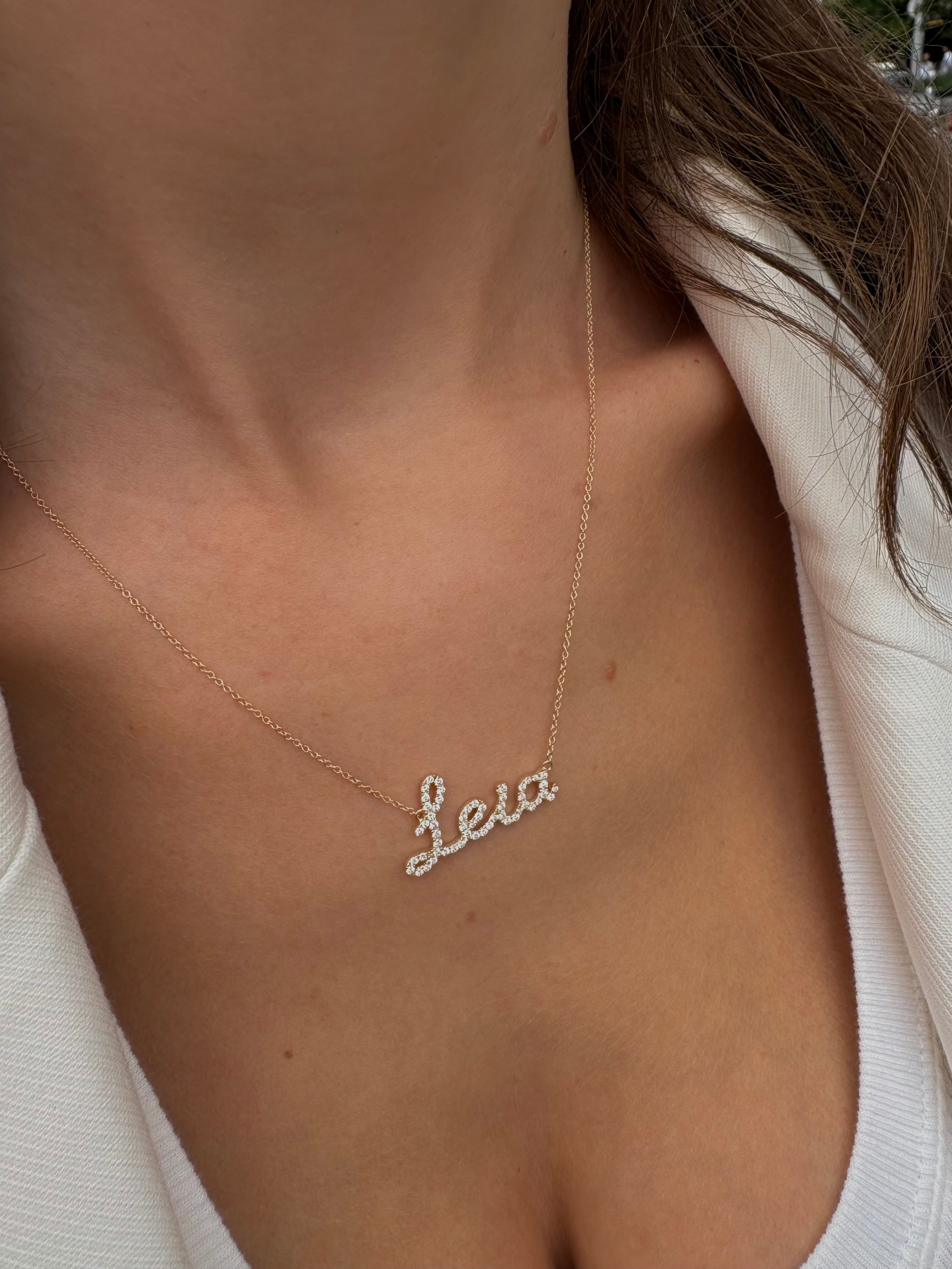 Cursive Pavé Diamond Name Necklace | Armans Fine Jewellery