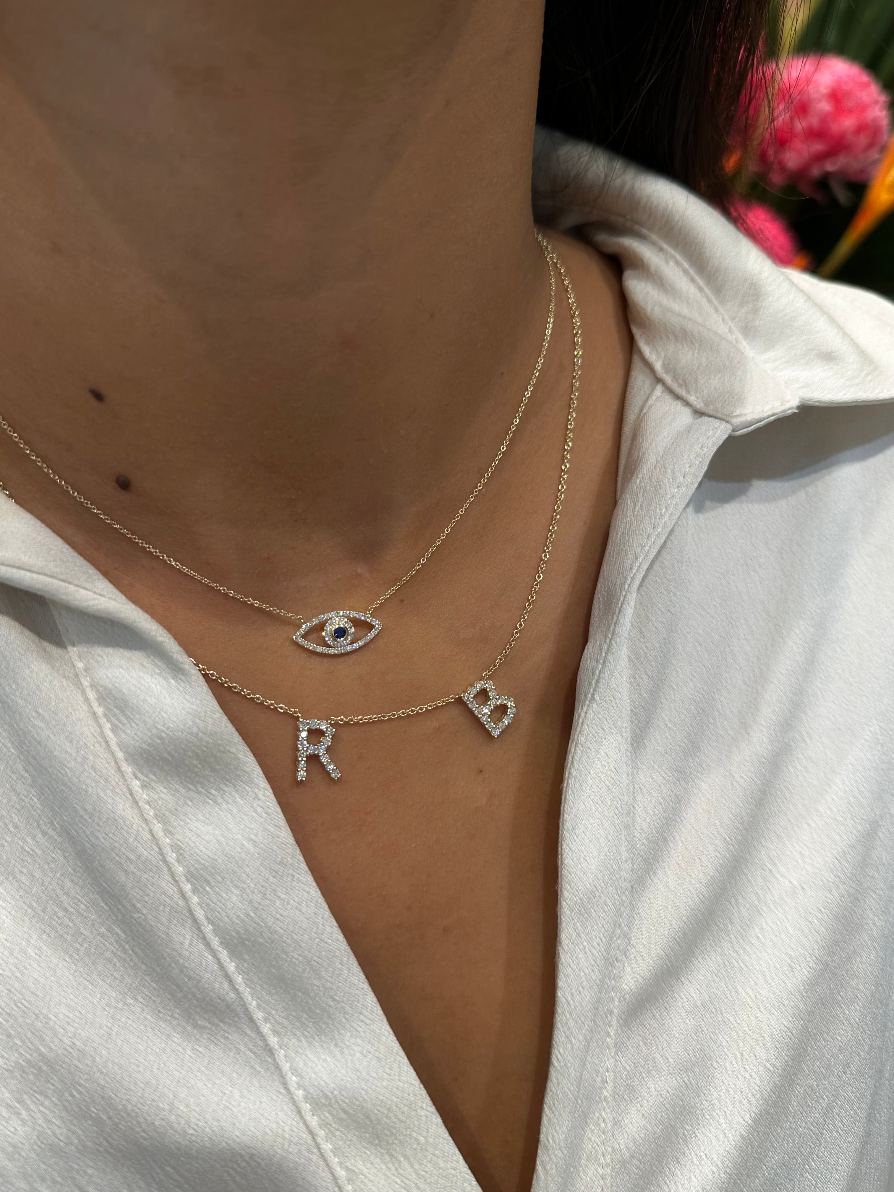 Multi Diamond Initial Necklace - Armans Fine Jewellery